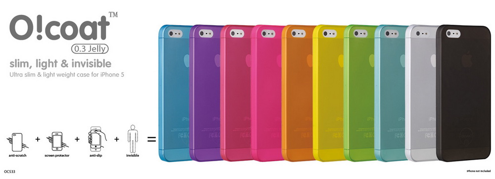 Faceplate für Apple iPhone 5, 5S Ozaki O!Coat 0.3 Jelly ultra thin case pink
