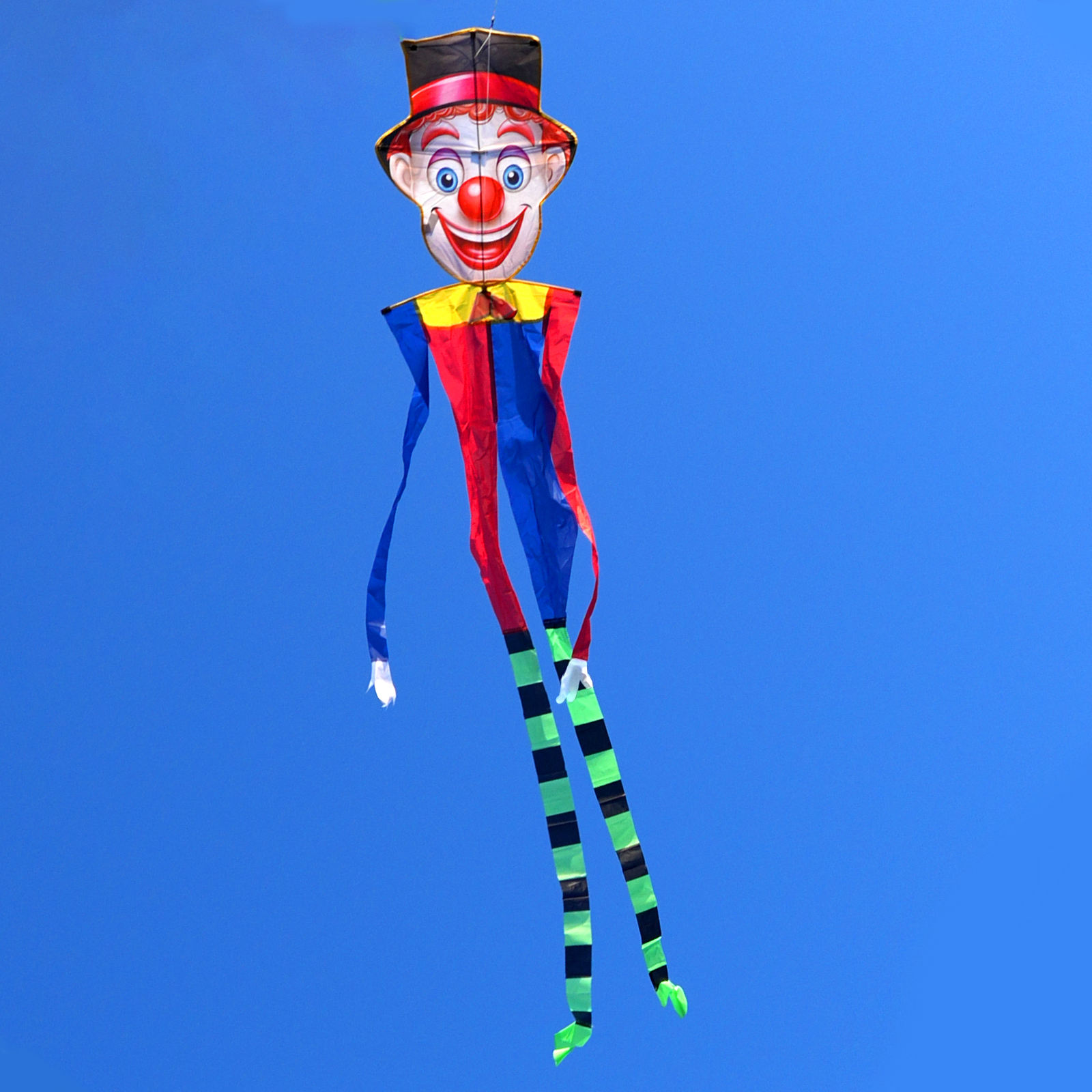 Bdt Drachen, Einleiner, Kite für Kind und Erwachsene *Clown* inkl. 30m Leine, 64x314cm