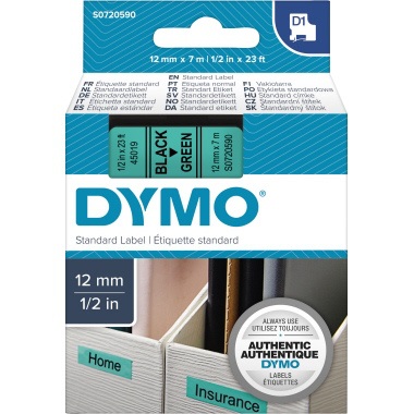 DYMO Schriftbandkassette D1 S0720590 12mmx7m sw auf gn
