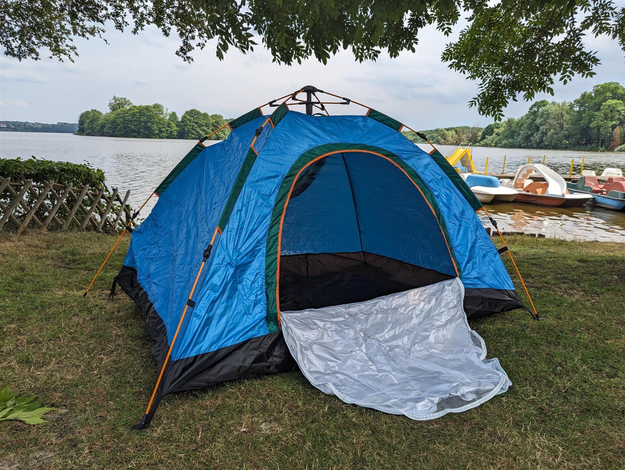 Bdt Pop Up Automatik Zelt 1-2 Personen Himmelblau