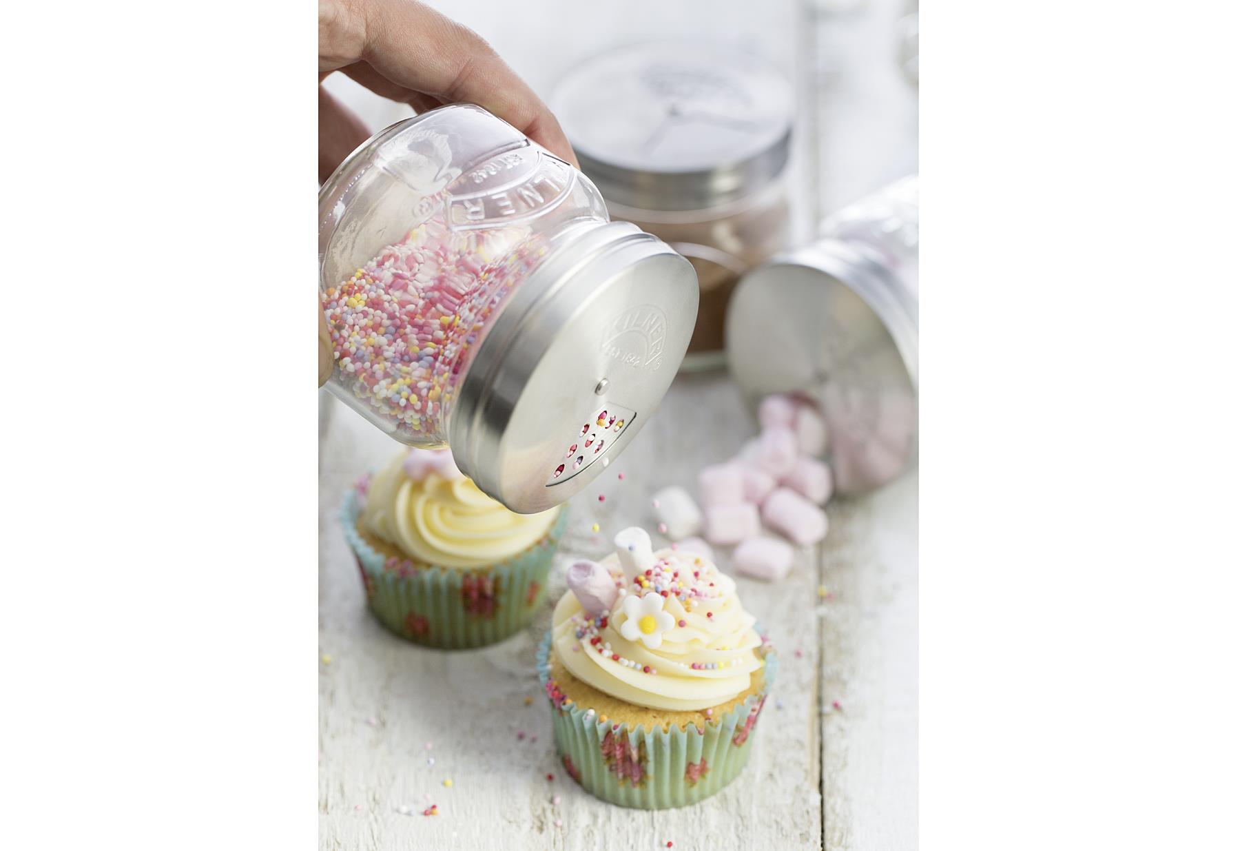 KILNER Aufbewahrungsglas mit Streuer 1 Glas, 1 Streudeckel - VPE: 12