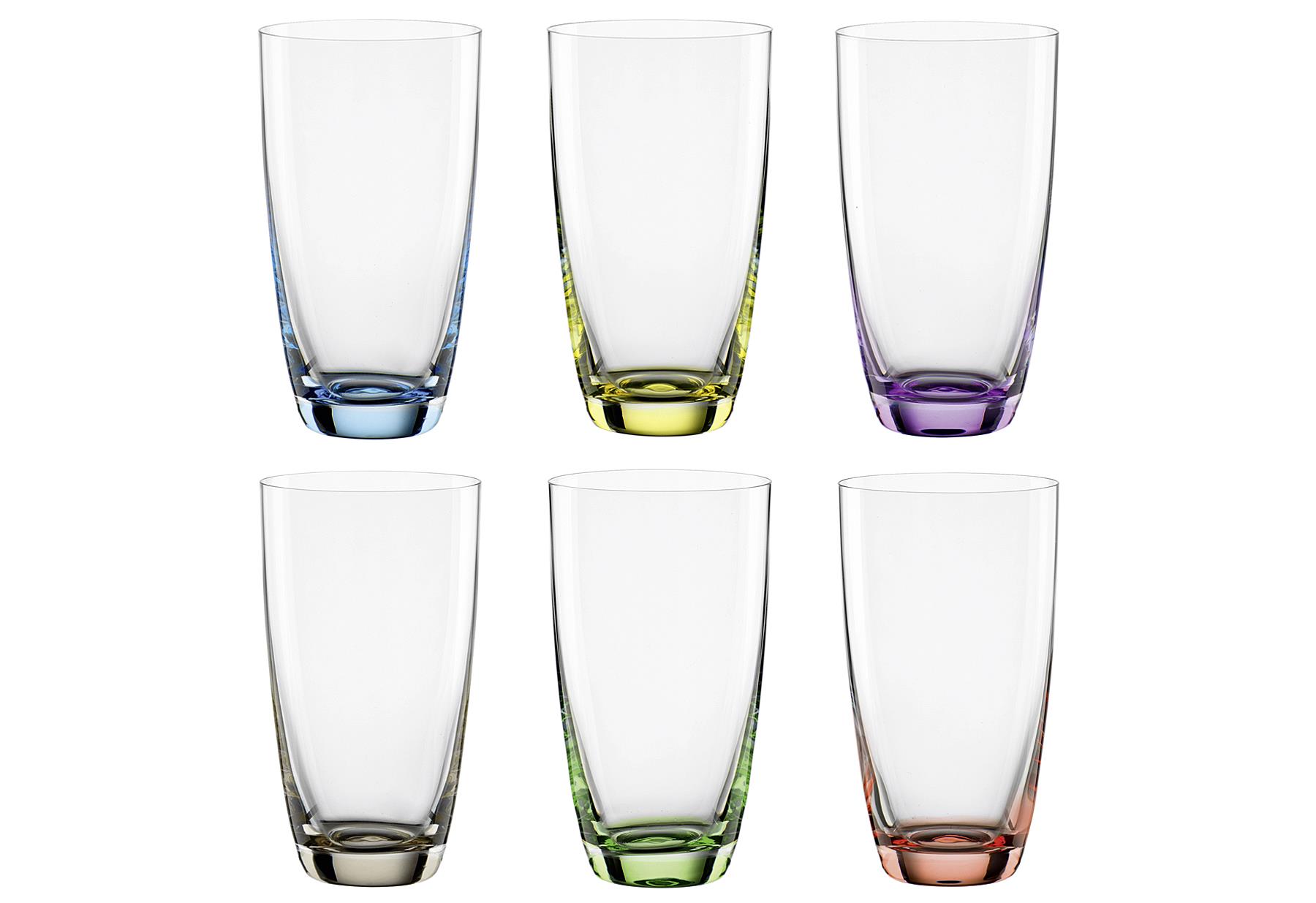 BOHEMIA CRISTAL Longdrinkbecher 'Viva Colori' 6er Set