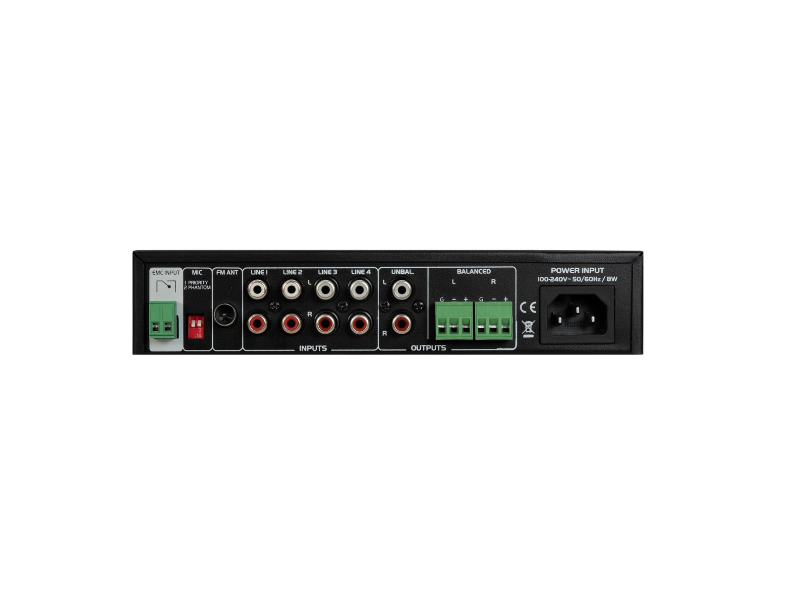 OMNITRONIC EP-220PS Vorverstärker mit MP3-Player, Bluetooth und FM-Radio 9.5"