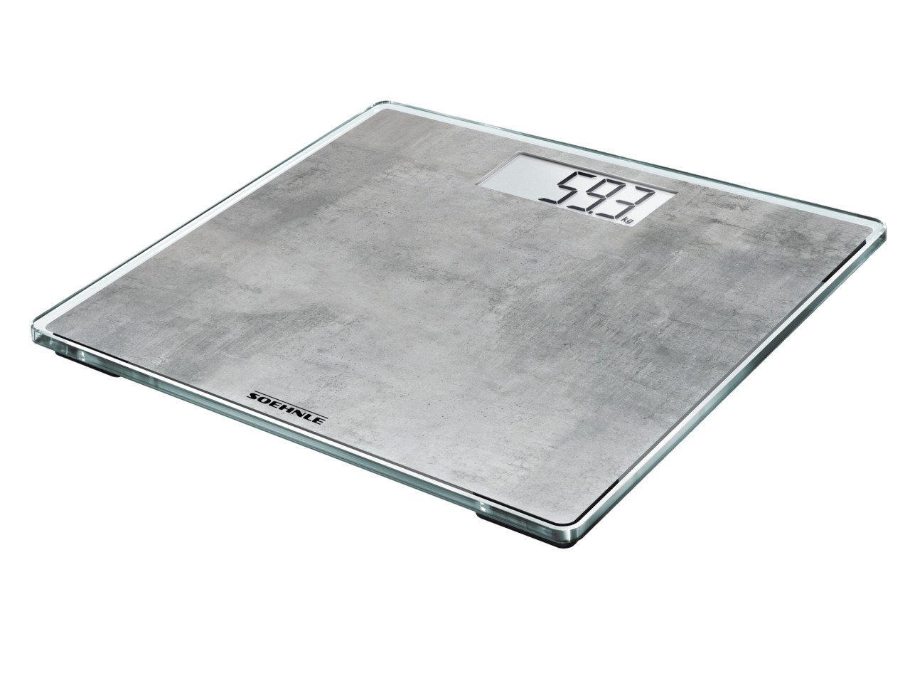 SOEHNLE Personenwaage 'Style Sense Compact 300 concrete' digital inklusive Batterien (1 x CR2032)