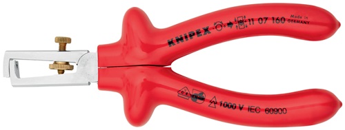 Abisolierzange L.160mm VDE verchr.tauchisol.m.Öffnungsf.KNIPEX