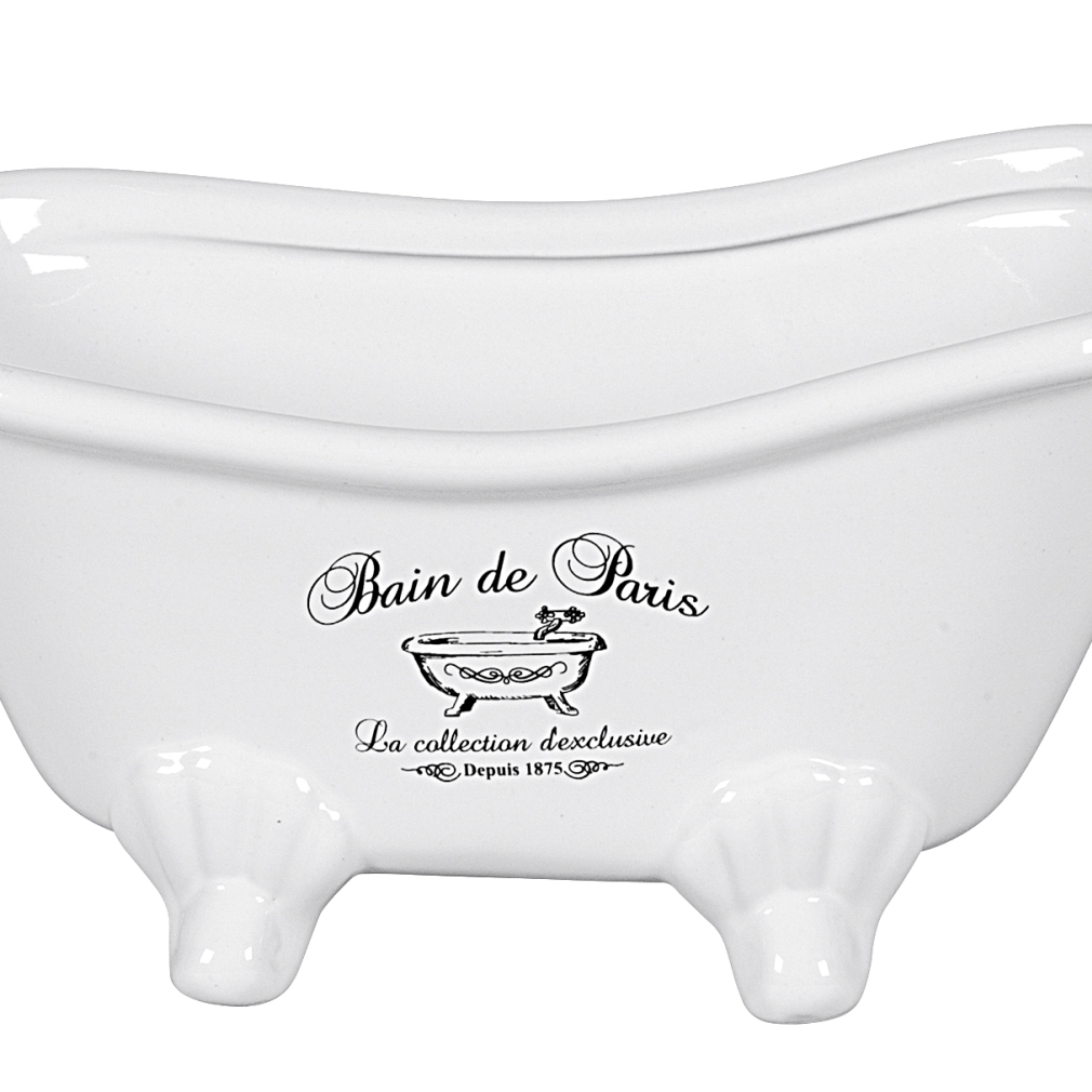 Schale Badewanne Keramik 20x9x10cm weiß