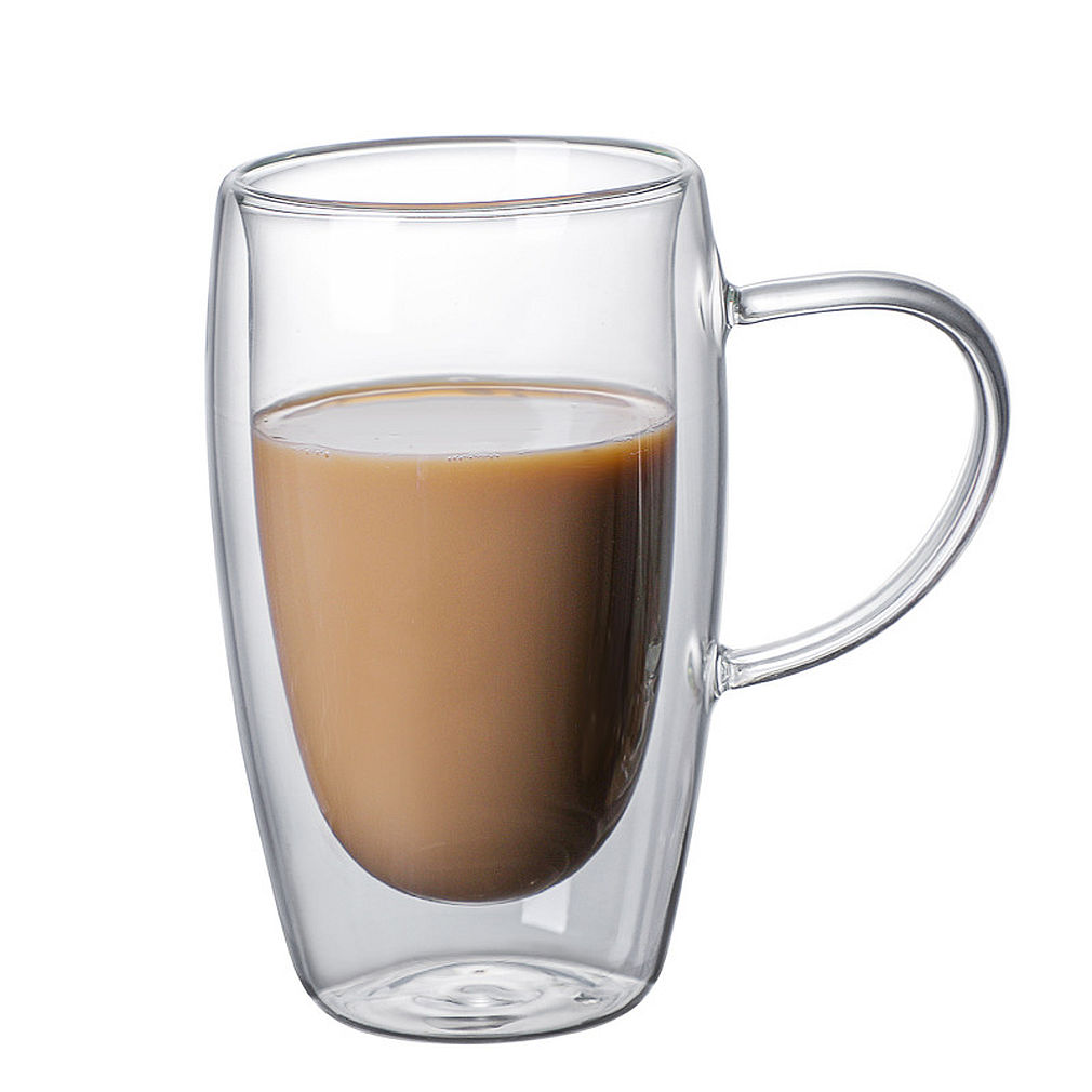 Bdt Doppelwandige Thermoglastasse Tasse, Borosilikatglas, 450 ml, spülmaschinengeeignet