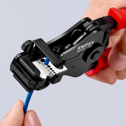 Abisolierzange L.180mm schwarz lack.Ku.-Überzug m.Öffnungsf.KNIPEX