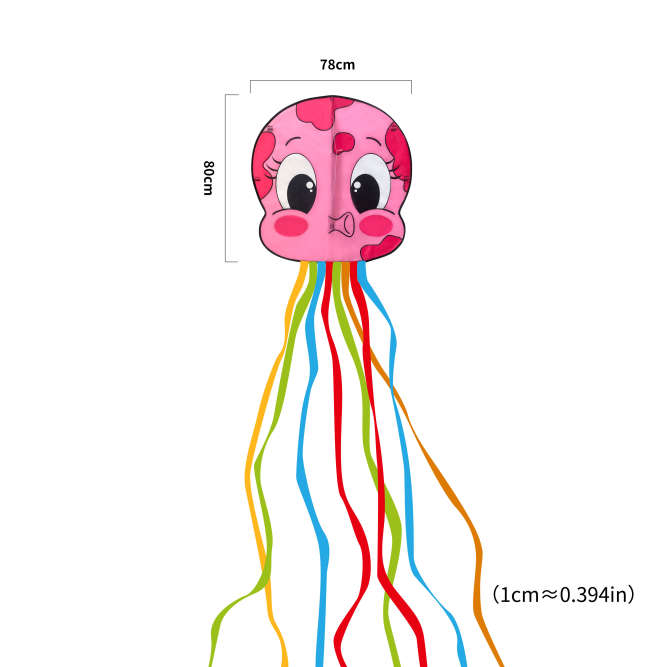 Bdt Drachen, Einleiner, Kite für Kind und Erwachsene *Little Jellyfish* inkl. 30m Leine, 78x80cm mit 3,2