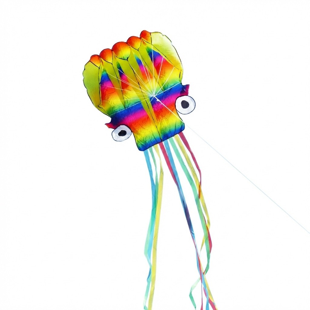 Bdt Softkite, Drachen, Einleiner  für Kind und Erwachsene *Krake* inkl. 30m Leine, 70x400cm (inkl. Tentakel)